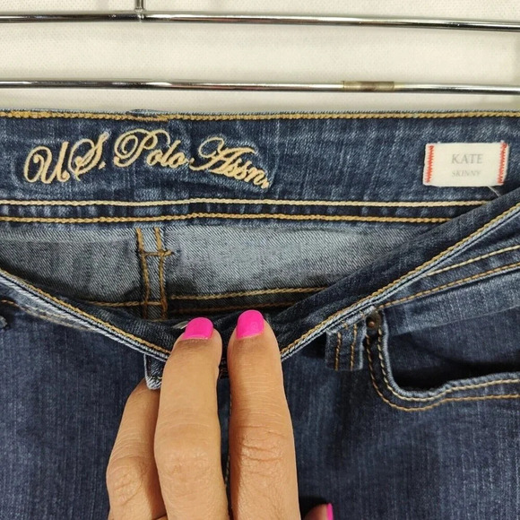 US Polo Assn Kate Skinny Jeans Women Size 7 8 Blue Denim Medium Wash - Picture 3 of 7